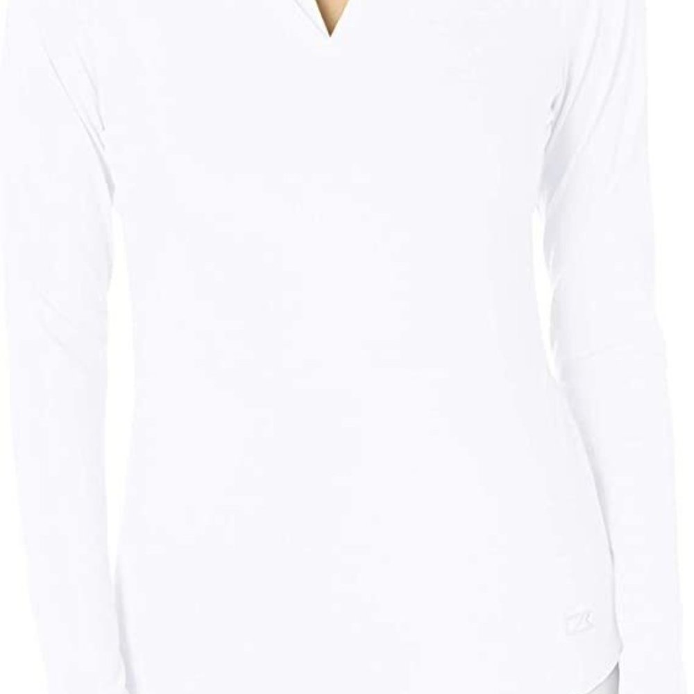 Cutter & Buck Women's Stretch Jersey Blend Avail Double V-Neck Long Sleeve Shirt